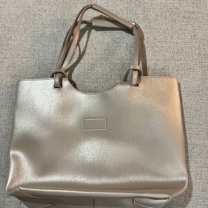 Neiman Marcus Metallic Gold‎ Tote Bag Shoulder Handbag Chic Everyday Style